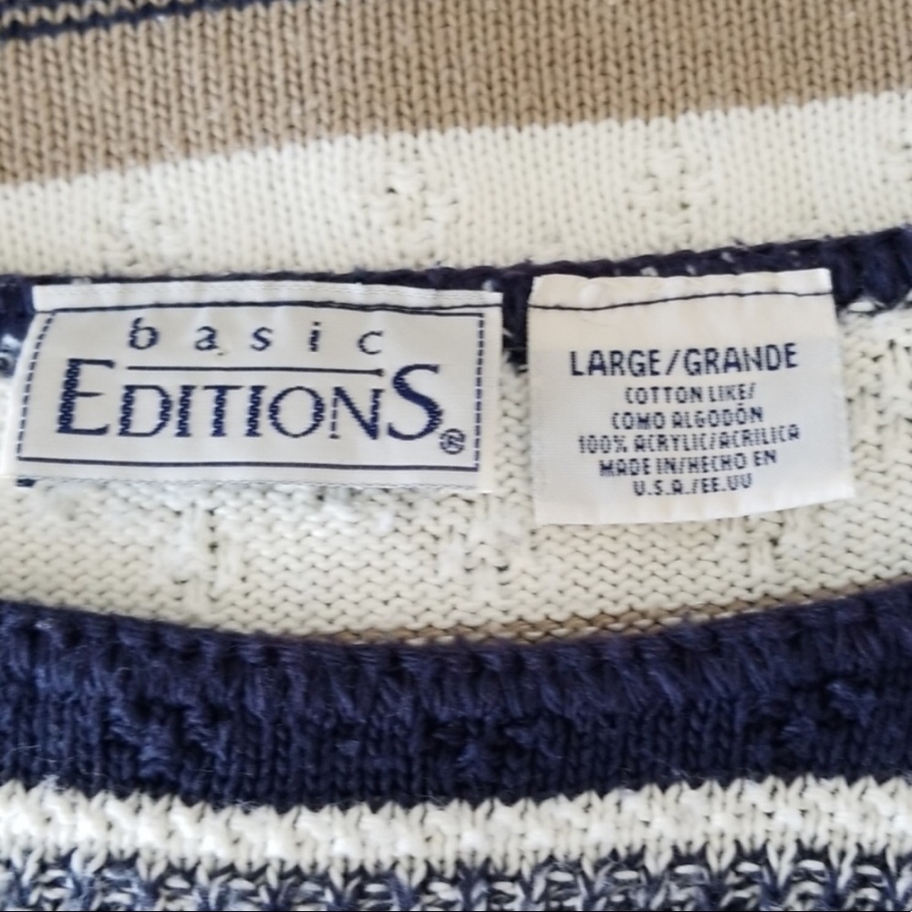 Vintage Basic Editions Striped Tunic Sweater Size… - image 5